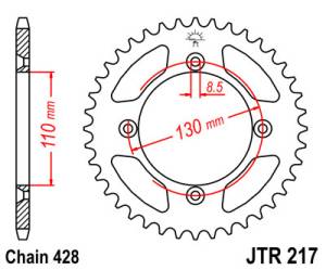 JT Sprockets - JT Sprockets (#JTR217) 428 Conversion Steel Rear Sprocket - HONDA - Image 2