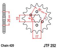 JT Sprockets - JT Sprockets (#JTF252) 420 Pitch Chromoly-Steel Front Sprocket - HONDA - Image 2