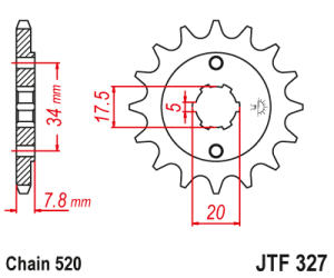 JT Sprockets - JT Sprockets (#JTF327) 520 Pitch Chromoly Steel Front Sprocket - HONDA - Image 2