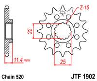 JT Sprockets - JT Sprockets (#JTF1902) 520 Pitch Chromoly-Steel Front Sprocket - KTM / Husqvarna - Image 2