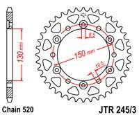 JT Sprockets - JT Sprockets (#JTR245/3) 520 Pitch Steel Rear Sprocket - Image 2