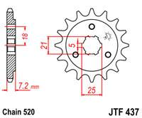 JT Sprockets - JT Sprockets (#JTF437) 520 Pitch Chromoly-Steel Front Sprocket  - SUZUKI - Image 2