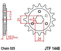 JT Sprockets - JT Sprockets (#JTF1448) 525 Pitch Chromoly-Steel Front Sprocket - SUZUKI - Image 2