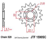 JT Sprockets - JT Sprockets (#JTF1590SC) 520 Pitch Chromoly-Steel Front Sprocket - Image 2