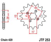 JT Sprockets - JT Sprockets (#JTF253) 420 Pitch Chromoly-Steel Front Sprocket - HONDA - Image 2