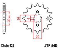 JT Sprockets - JT Sprockets (#JTF548) 428 Pitch Chromoly-Steel Front Sprocket - YAMAHA - Image 2