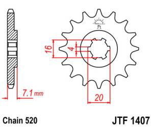 JT Sprockets - ATV Chain Kit - 520 Steel Sprocket Set with DID 520DZ-2 Chain- SUZUKI LT-80 - Image 2