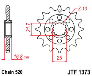 JT Sprockets - JT Sprockets (#JTF1373) 520 Pitch Chromoly-Steel Front Sprocket - Image 2