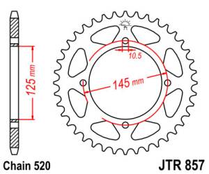 JT Sprockets - JT Sprockets (#JTR857) 520 Pitch Steel Rear Sprocket - YAMAHA - Image 2