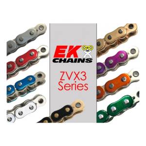 EK Chain 520 ZVX3 Heavy Duty X'Ring Chain - 8 COLORS (choose color / choose length)