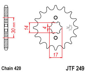 JT Sprockets - JT Sprockets (#JTF249) 420 Pitch Chromoly-Steel Front Sprocket  - Image 2