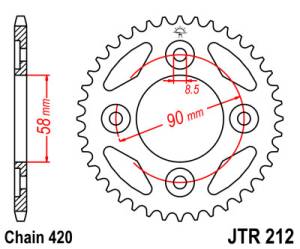 JT Sprockets - JT Sprockets (#JTR212) 420 Pitch Steel Rear Sprocket - HONDA Grom ('13-21)  / Monkey - Image 2