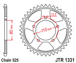 JT Sprockets - JT Sprockets (#JTR1331) 525 Pitch Steel Rear Sprocket - HONDA Africa Twin 1000/1100 - Image 2