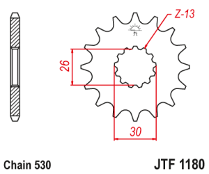 JT Sprockets - JT Sprockets (#JTF1180RB) 530 Pitch Rubber Dampened Front Sprocket - TRIUMPH - Image 2