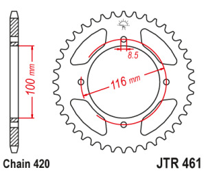 JT Sprockets - JT Sprockets (#JTR461) 420 Pitch Steel Rear Sprocket - Kawasaki - Image 2