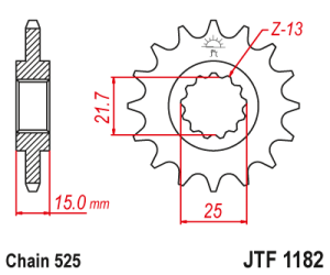 JT Sprockets - JT Sprockets (#JTF1182) 525 Pitch Chromoly-Steel Front Sprocket - TRIUMPH - Image 2
