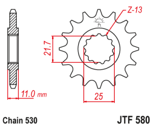 JT Sprockets - JT Sprockets (#JTF580) 530 Pitch Chromoly-Steel Front Sprocket - YAMAHA - Image 2