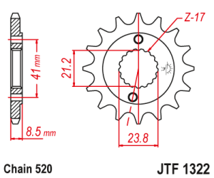 JT Sprockets - JT Sprockets (#JTF1322) 520 Pitch Chromoly-Steel Front Sprocket - Image 2