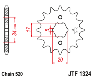 JT Sprockets - JT Sprockets (#JTF1324) 520 pitch Chromoly-Steel Front Sprocket - Image 2