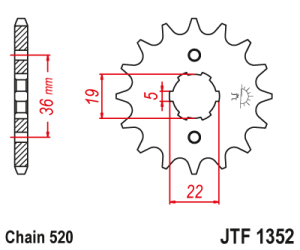 JT Sprockets - JT Sprockets (#JTF1352) 520 Pitch Chromoly-Steel Front Sprocket - Image 2