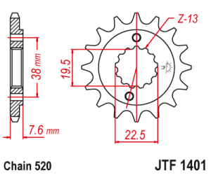 JT Sprockets - JT Sprockets (#JTF1401) Chromoly-Steel Front Sprocket - SUZUKI - Image 2