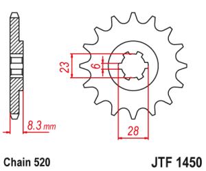 JT Sprockets - JT Sprockets (#JTF1450) 520 Pitch Chromoly-Steel Front Sprocket - Image 2