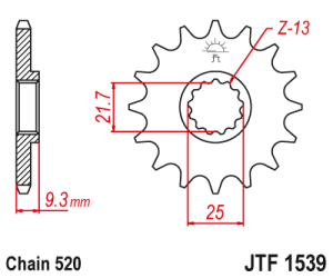 JT Sprockets - JT Sprockets (#JTF1539) 520 Pitch Chromoly-Steel Front Sprocket - Image 2