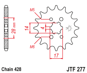 JT Sprockets - JT Sprockets (#JTF277) 428 Pitch Chromoly-Steel Front Sprocket - Image 2