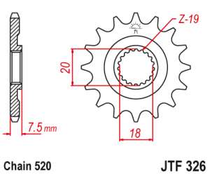 JT Sprockets - JT Sprockets (#JTF326) 520 Pitch Chromoly-Steel Front Sprocket - HONDA - Image 2