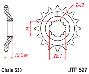 JT Sprockets - JT Sprockets (#JTF527-17) 530 Pitch Chromoly-Steel Front Sprocket - Image 2
