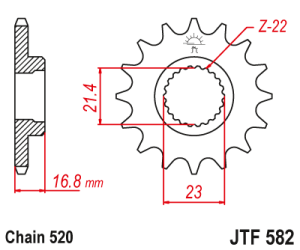 JT Sprockets - JT Sprockets (#JTF582) 520 Pitch Chromoly-Steel Front Sprocket - YAMAHA - Image 2