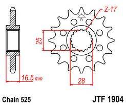 JT Sprockets - JT Sprockets (#JTF1904RB) 525 Pitch Rubber Dampened Front Sprocket - KTM - Image 2