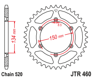 JT Sprockets - JT Sprockets (#JTR460) 520 Pitch Steel Rear Sprocket - Image 2