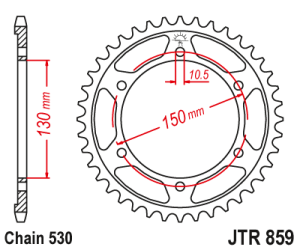 JT Sprockets - JT Sprockets (#JTR859) 530 Pitch Steel Rear Sprocket - Image 2
