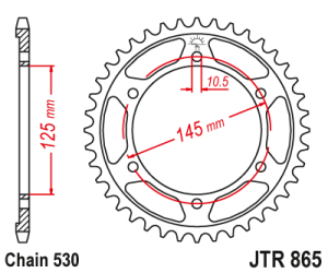 JT Sprockets - JT Sprockets (#JTR865) 530 Pitch Steel Rear Sprocket - Image 2