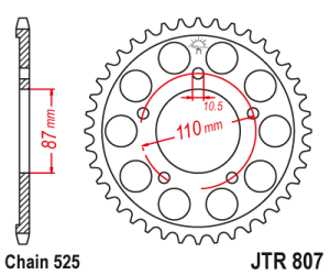 JT Sprockets - JT Sprockets (#JTR807) 525 Pitch Steel Rear Sprocket - SUZUKI - Image 2