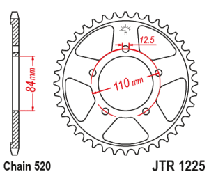 JT Sprockets - JT Sprockets (#JTR1225) 520 Pitch Steel Rear Sprocket - HONDA - Image 2