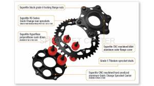 Sprocket Center - 520 Conversion Quick-Change Sprocket Kit - SUPERLITE Sprockets with Choice of Chain - DUCATI 998 SBK '02-04 - Image 3