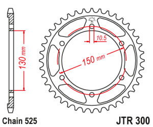 JT Sprockets - JT Sprockets (#JTR300) 525 Pitch Steel Rear Sprocket - HONDA - Image 2