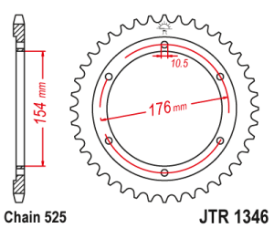 JT Sprockets - JT Sprockets (#JTR1346) 525 Pitch Steel Rear Sprocket - HONDA - Image 2