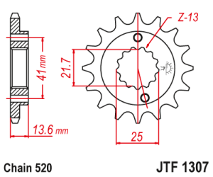 JT Sprockets - JT Sprockets (#JTF1307) 520 Pitch Chromoly-Steel Front Sprocket - KAWASAKI - Image 2