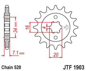 JT Sprockets - JT Sprockets (#JTF1903) 520 Pitch Chromoly-Steel Front Sprocket - KTM - Image 2