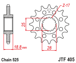 Superlite Sprockets - JT (#405) 525 Pitch Chromoly-Steel Front Sprocket - BMW F800R - Image 2