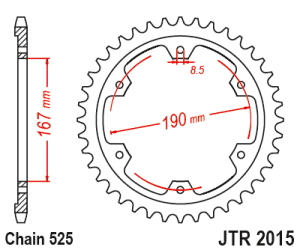 JT Sprockets (#JTR2015) 520 Pitch Steel Rear Sprocket - TRIUMPH
