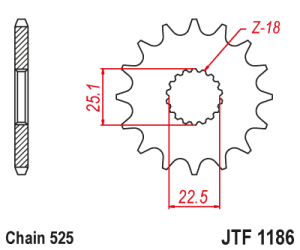 JT Sprockets - JT Sprockets (#JTF1186RB) 525 Pitch Rubber Dampened Front Sprocket - TRIUMPH - Image 2