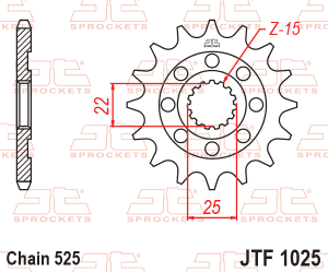 JT Sprockets - JT SPROCKETS (#JTF1025) 525 Pitch Chromoly-Steel Front Sprocket - ROYAL ENFIELD - Image 2