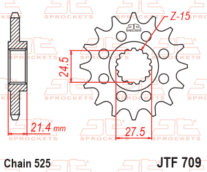 Superlite Sprockets - JT Sprockets (#JTF709RB) 525 Pitch Rubber Dampened Front Sprocket - APRILIA - Image 2