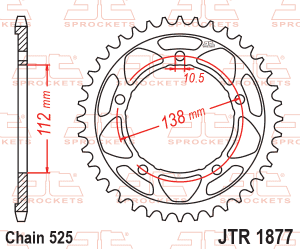 JT Sprockets - JT SPROCKETS (#JTR1877) 525 Pitch Steel Rear Sprocket - YAMAHA - Image 2