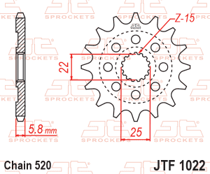 JT Sprockets - JT SPROCKETS (#JTF1022) 520 Pitch Chromoly-Steel Front Sprocket - ROYAL ENFIELD - Image 2