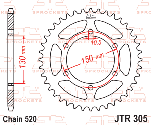 JT Steel Rear Sprocket - JTR305